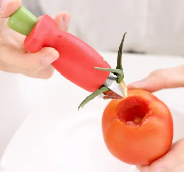 Good selling strawberry hullers ,stainless steel strawberry corer Plastic fruit & vegetable carving tools