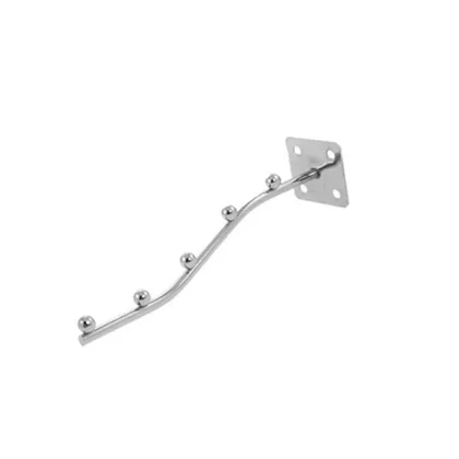 Round Metal Tubing Garment Display Rack Hooks Silver Tone