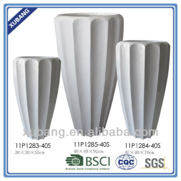 poly resin ribbed finish elegant large flower vase