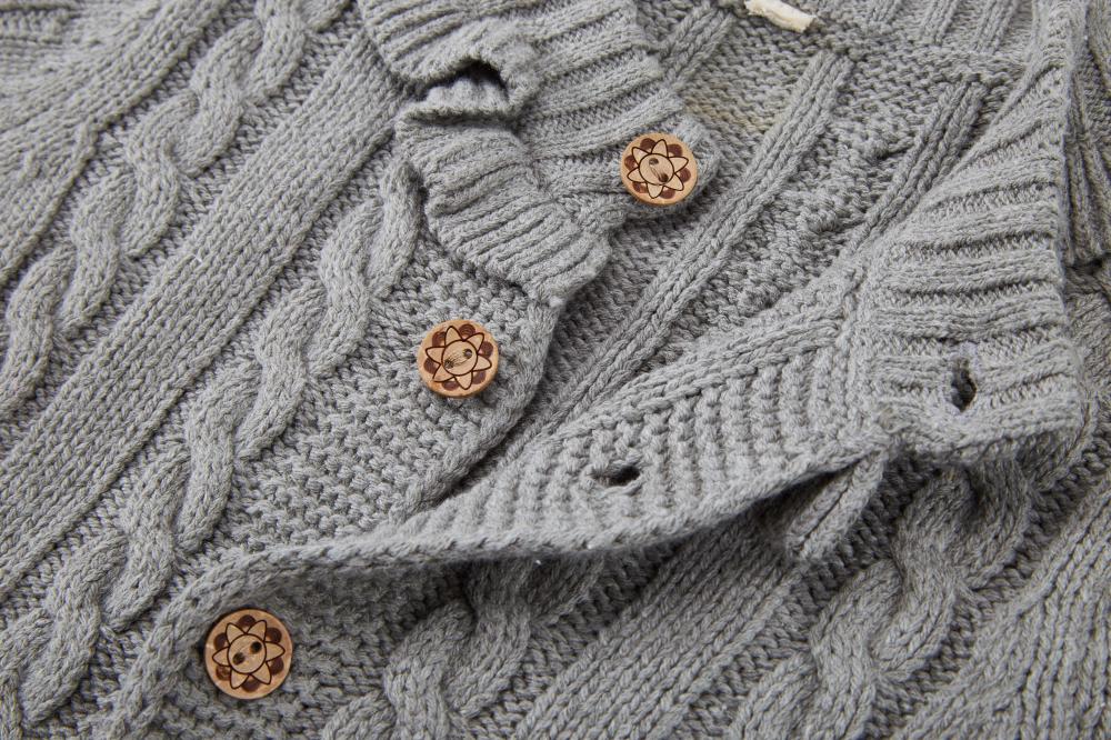 Girl's Button Cable Cardigan