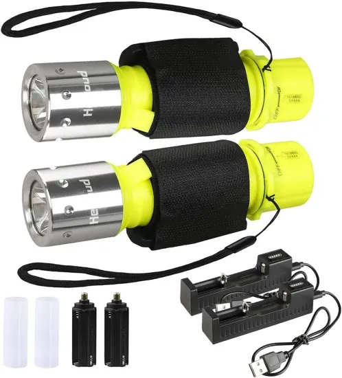 1100Lumen Diving Flashlight - Waterproof Underwater Torch for Scuba and Water Sports