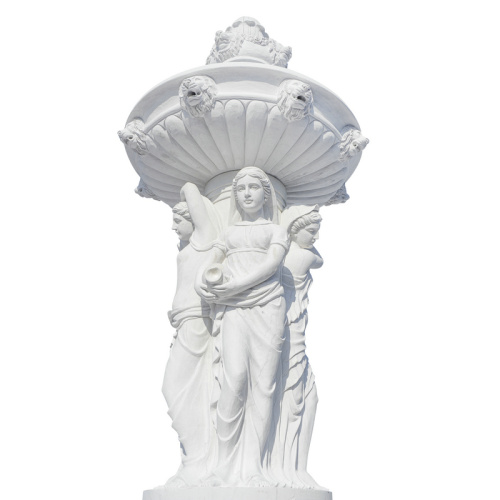 Marble Tiered Lion Fountain Elegant Garden Park Decor