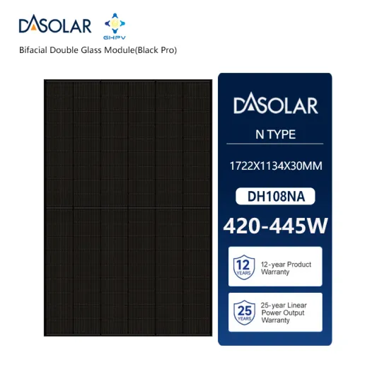 High-Power DAS Bifacial Double Glass Modules: 420W to 445W Solar Panels with Black Pro Panneau Solaire System