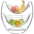 2tier Silver Metal Double Hammock Fruit Cestos