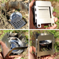 Outdoor Portable Stainless Steel Stove Lightweight Folding Wood Stove Pocket Alcohol Stove Outdoor Cooking Camping Backpacking