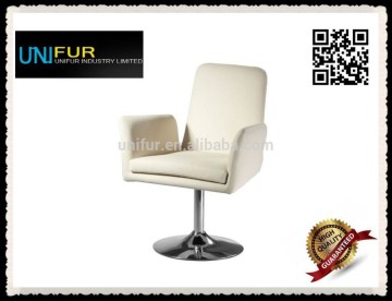 Upholstered round based chair with stainless steel base for hotel/party