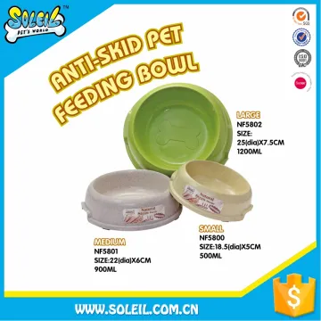 Natural Straw And PP Plastic Travel Pet Bowl For Dogs
