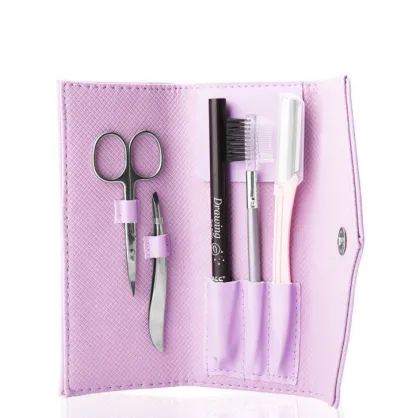 Stainless Steel Eyebrow Trimming Scissors Set