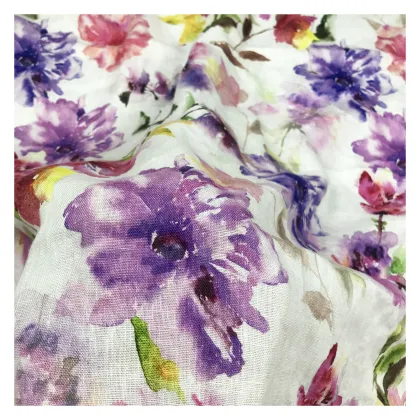 Custom Digital Printing Stonewash Flora Fabric