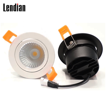 7W IP20 LED Downlight Spotlight - 55mm/75mm/95mm dairesel girintili gimbal Cob çip ile