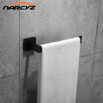 New Style Simple and elegant Square Towel Ring Black/Chrome Color 304 Stainless Steel Towel Hook Bathroom accessories 9163K