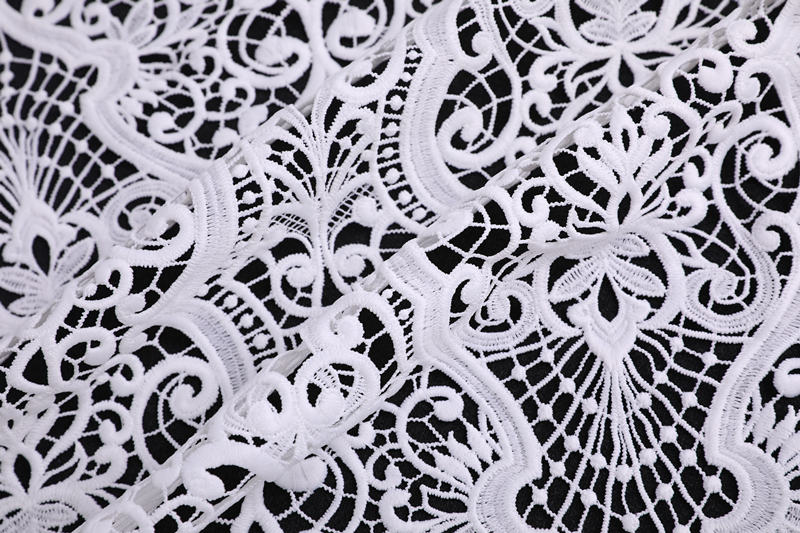 Off White Yarn Guipure Fabric