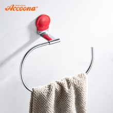 Accoona Towel Ring Round Shape Wall Mounted Washcloth Holder Hanger Zinc Alloy Bathroom Accessories Chrome Bath Towel Bar A11808