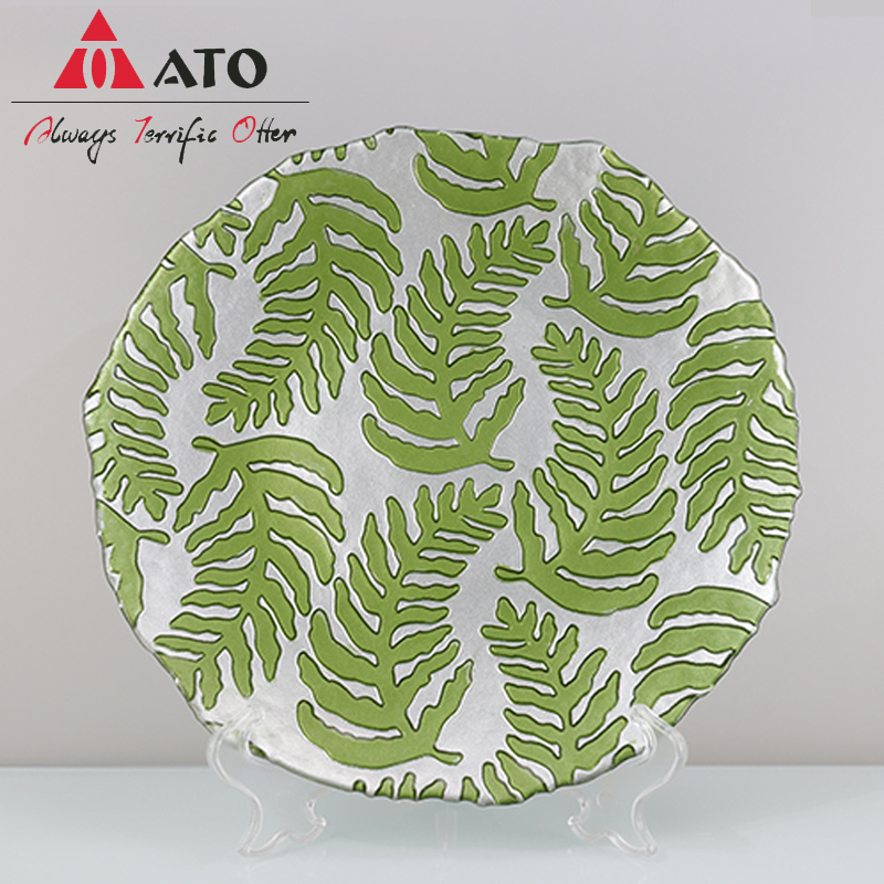 Wholesale Party Round Green Plate Glass Charger Plates