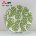 Grosir Pesta Bulat Green Plate Glass Charger Plate