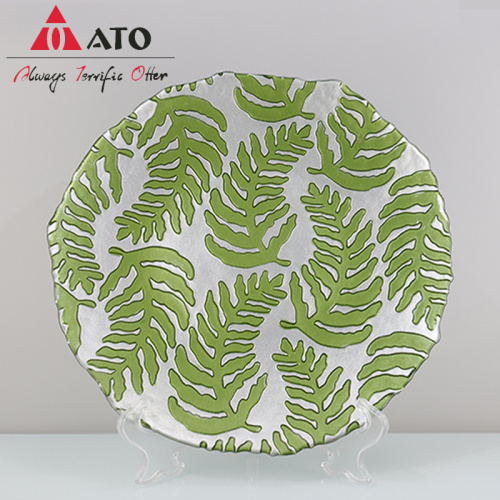 Placas de carregador de vidro de Plate Green Plate Round Plate Round Placas