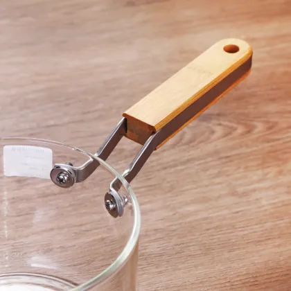 Milk Pot with Wooden Handle - Milk Glass Cooking Pot