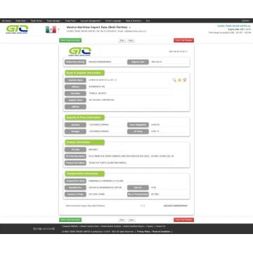 Importación de México Datos personalizados de tela