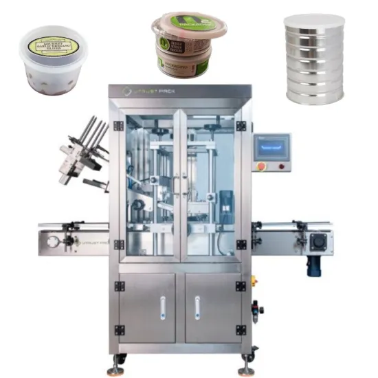 Fully Automatic Plastic Soft Lid and Metal Jar Lid Press Machine for Yogurt, Milk Powder, and Oats