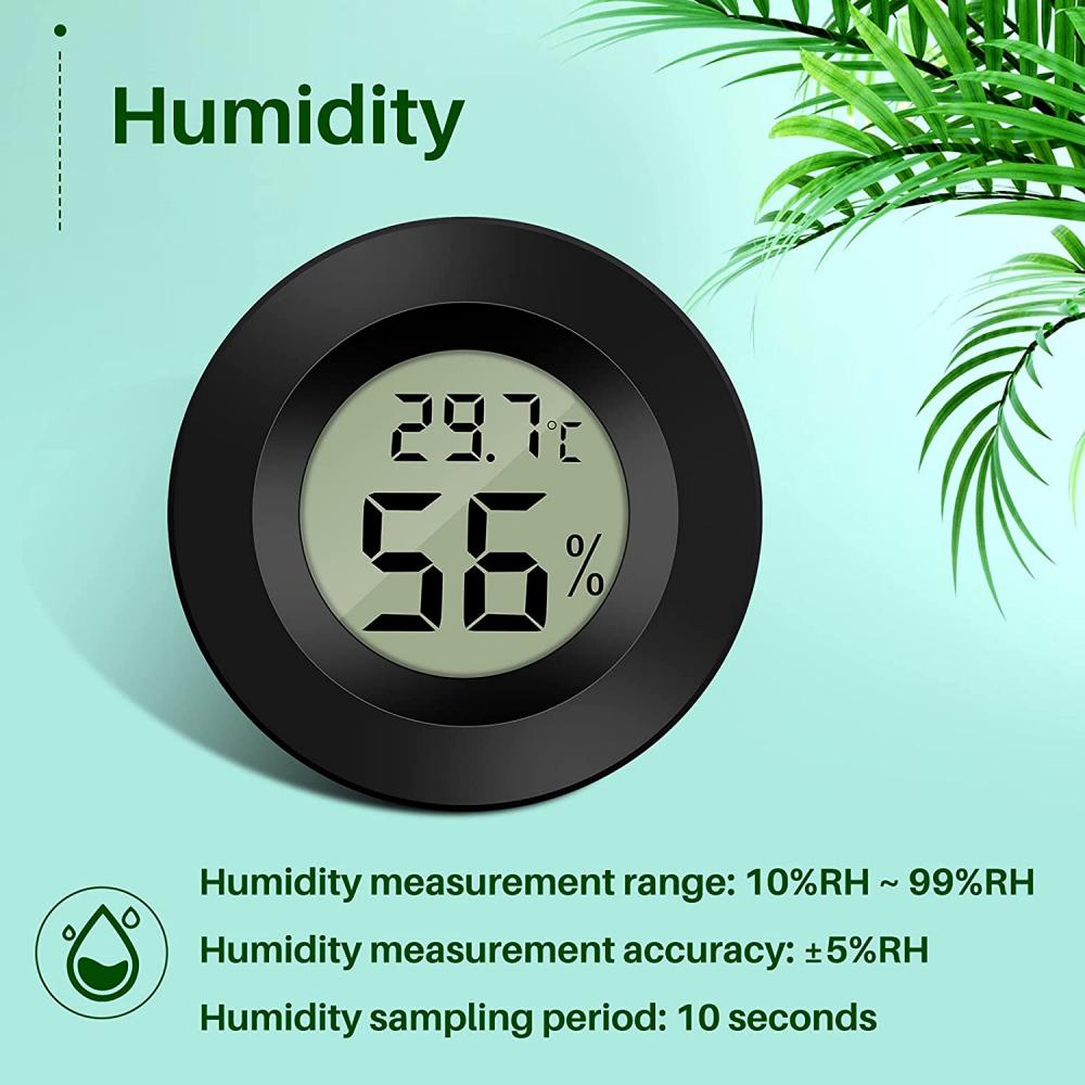 Round embedded electronic temperature and humidity meter grafting eyelash hygrometer decorative thermometer