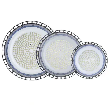 CE Certified 50W to 200W LED High Bay Lighting with 5-Year Warranty: Efficient and Durable UFO-Shaped Highbay Luminaire
