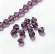 2014 new 4mm-12mm Purple color Crystal glass Bicone Beads for jewelry