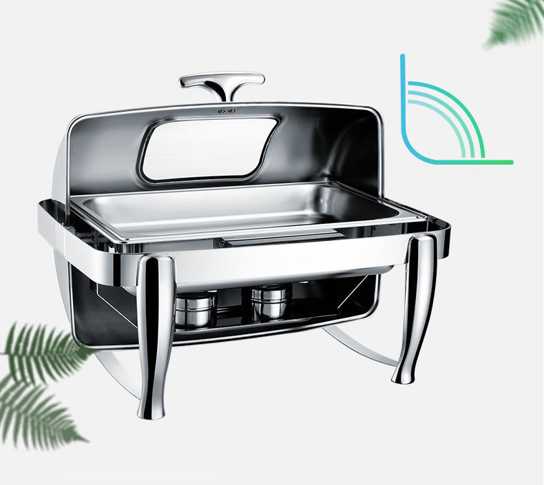 Stainless steel single serving buffet stove with lid