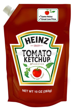 Supplements empty tomato ketchup sachet