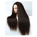 CAMMITEVER Beauty Salon Mannequin Head With Brown Hair Hairdressing Practice Head Training Wig 50cm Long Hair