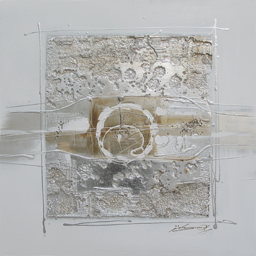 Metallic Abstract Wall Art Geometric Decor Oil Painting