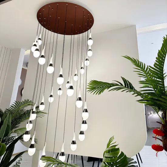 Spiral Design Acrylic Ball LED Chandelier for Hotel Villa Stairwell