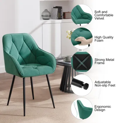 Dining Kitchen Upholstered Ergonomic Dressing Table Chairs