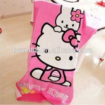 printed bath towel-cartoon characters-hello kitty