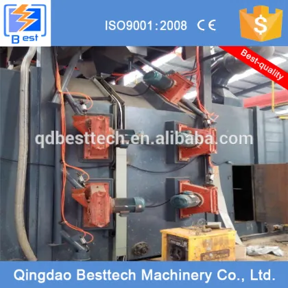 Steel Plate H Beam Shot Blasting Machine / Roller Conveyor H Beam Sandblaster