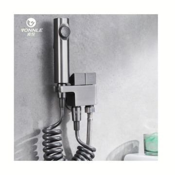 Gray Manual Spray Bathroom Bidet Toilet Shower Booster Gun