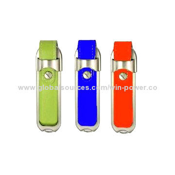 Bootable Leather USB Drives, 1, 2, 4, 8, 16, 32 to 64GB, Pantone Match and Customized Logo Welcomed