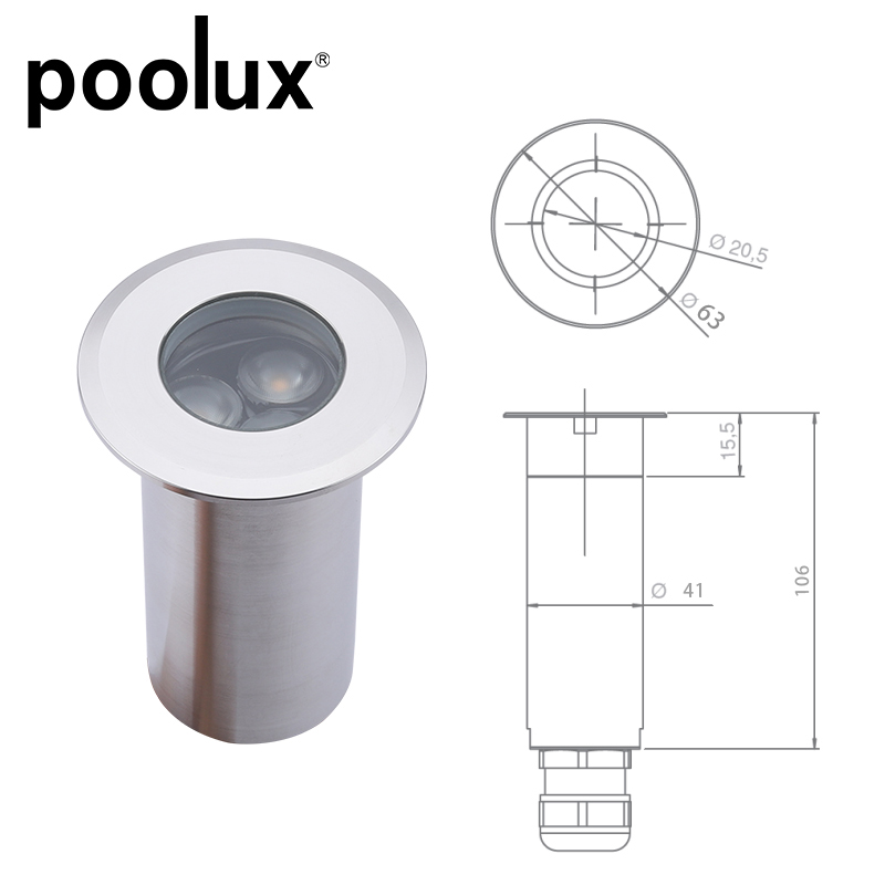 2022 mini IP68 stainless steel 304 recessed type underwater led swimming pool lamp