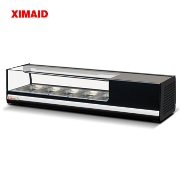 salmon tuna sushi showcase glass cake display cabinet