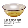 Tazón de sopa de 9 'de vidrio de borosilicato alto aislado de 9'