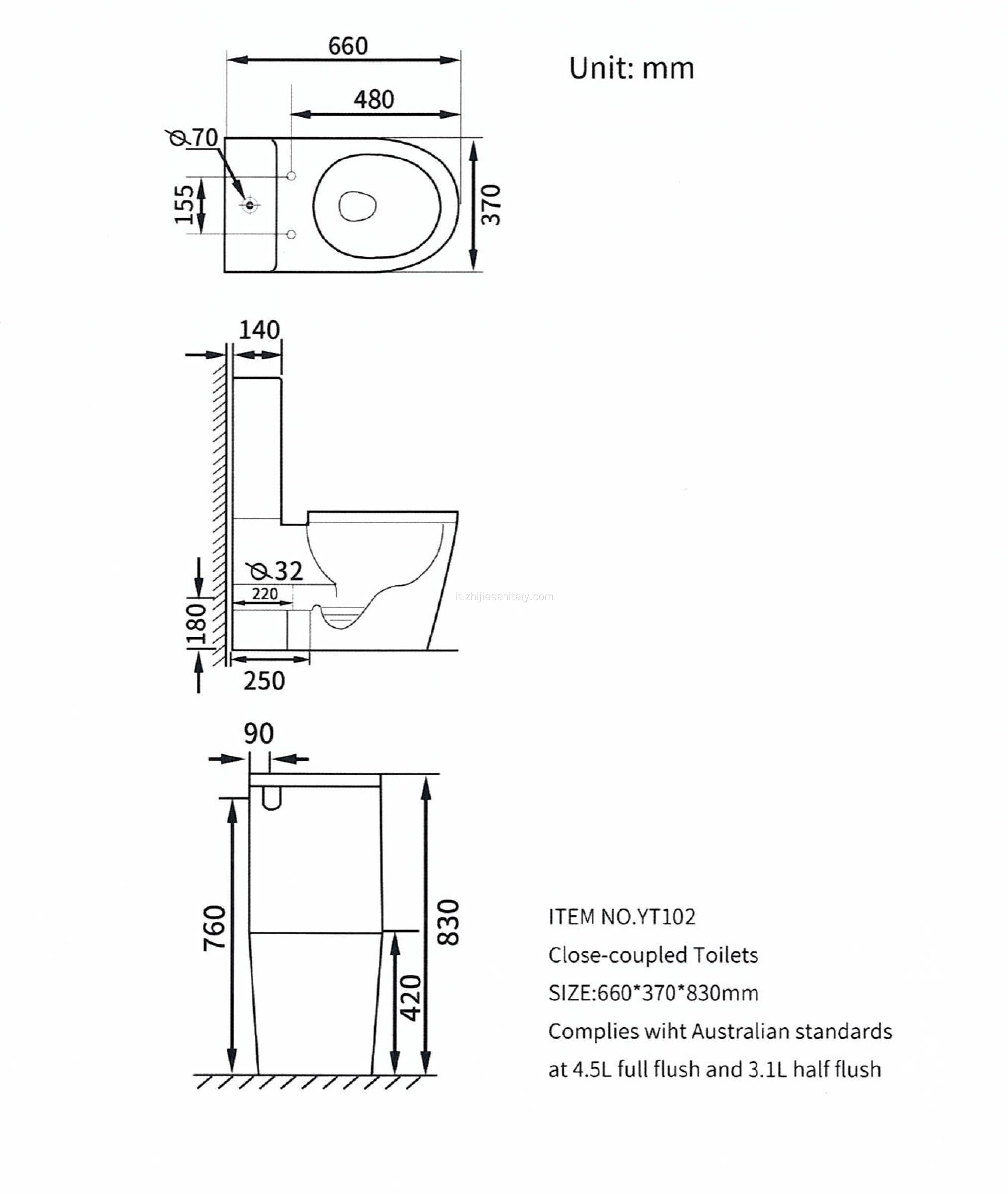 Toilette di vendita calda con due WC da bagno