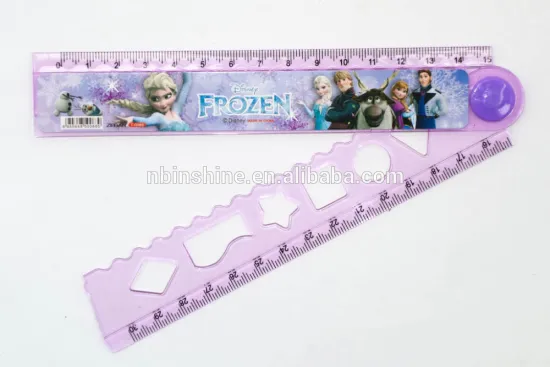 30cm plastic custom printing folding ruler with stencils , high quality funny ruler for kids