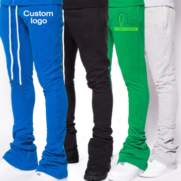 Custom Retro Reflective Stripe Skinny Fit Stacked Jogger Pants for Men