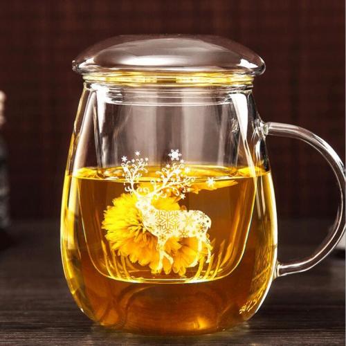 Creative Gift Tea Cup Birthday Gift Cup Glass Cup with Infuser Drinking Glass Tea Cup