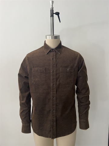 Men's Two-Color Corduroy Pickled Shirt