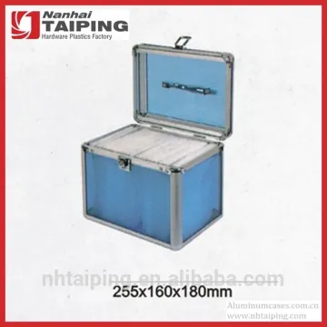 Blue Acrylic CD Dvd Aluminum Mess-free Organizer Box Storage Case