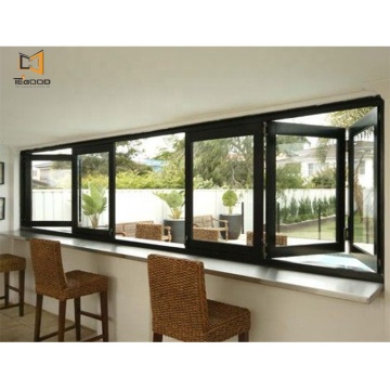 Market Popular Soundproof Double Tempered Glass Aluminium Folding Windows for Villas