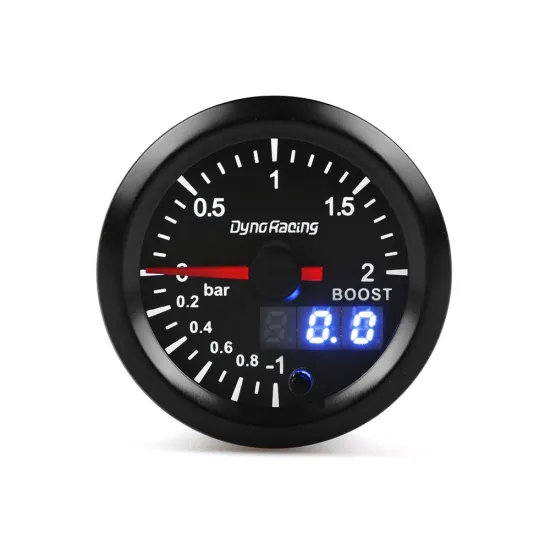 2'' 52mm 7 Colors LED Dual Display Boost Gauge with Stepper Motor - Car Meter