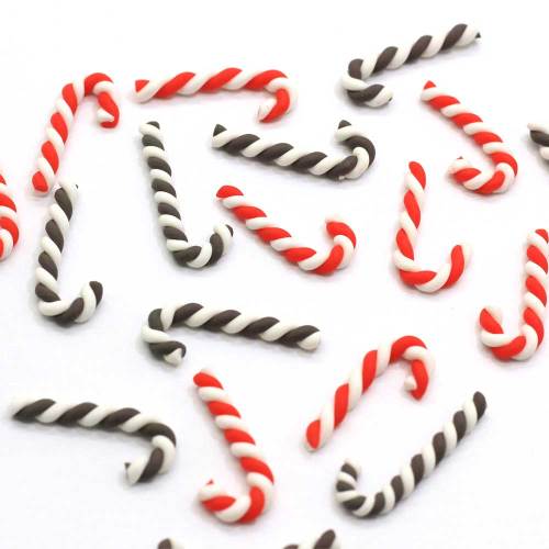 100 pcs Mini Miniature Rayure Argile Canne De Noël Bonbons Pour Chris tams Party Embellishments