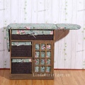 Corner Ironing Board Wood Cabinet with Storage Drawer