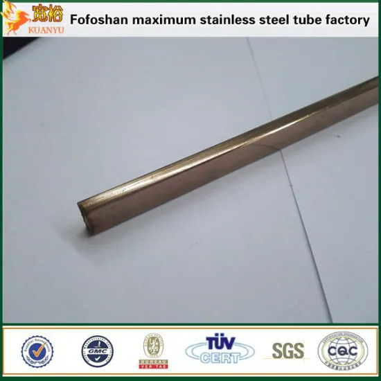 AISI304 small diameter stainless steel rectangular piping with mirror surface